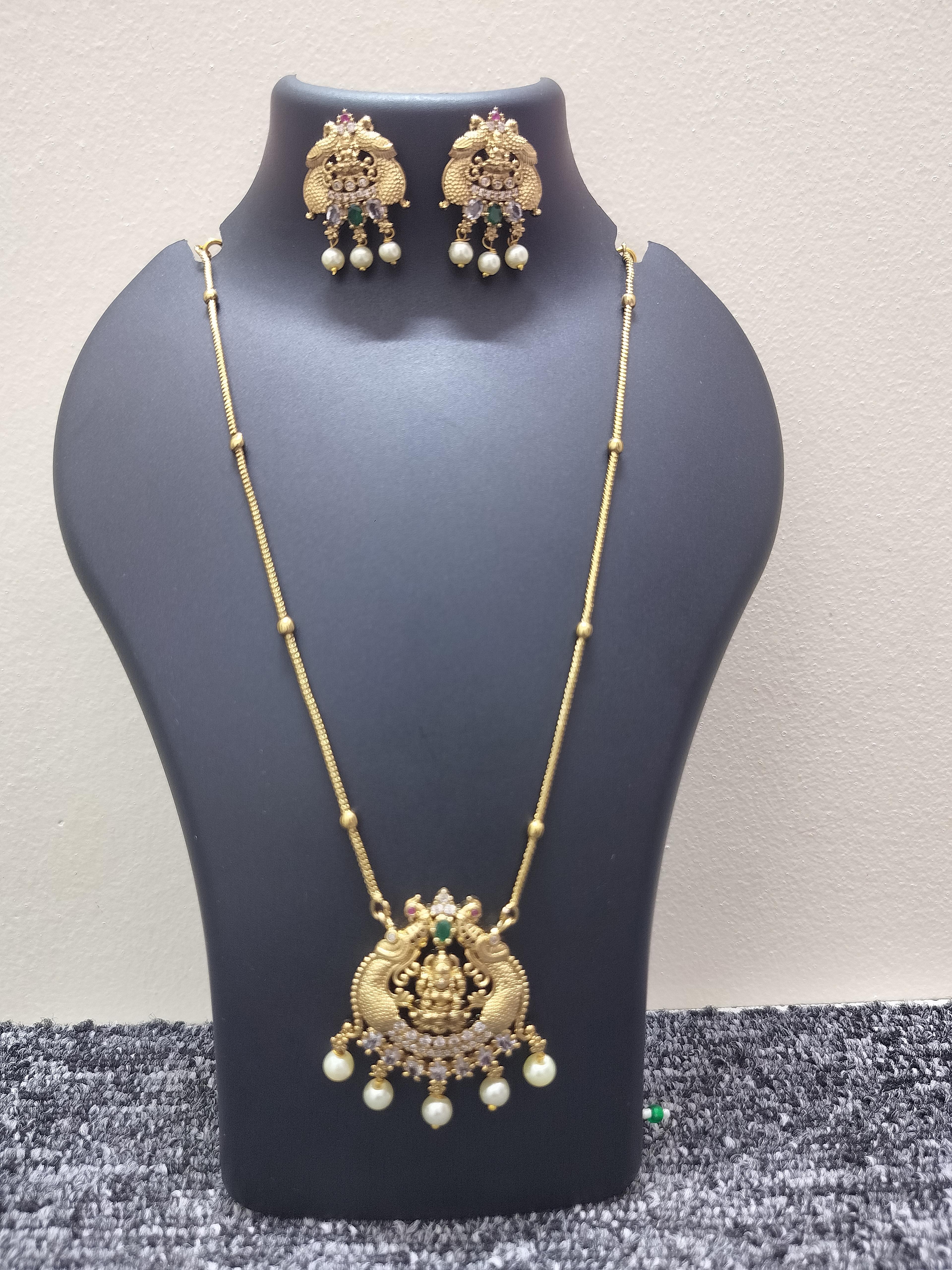 Traditional lakshmi elemphant temple pendant - product media