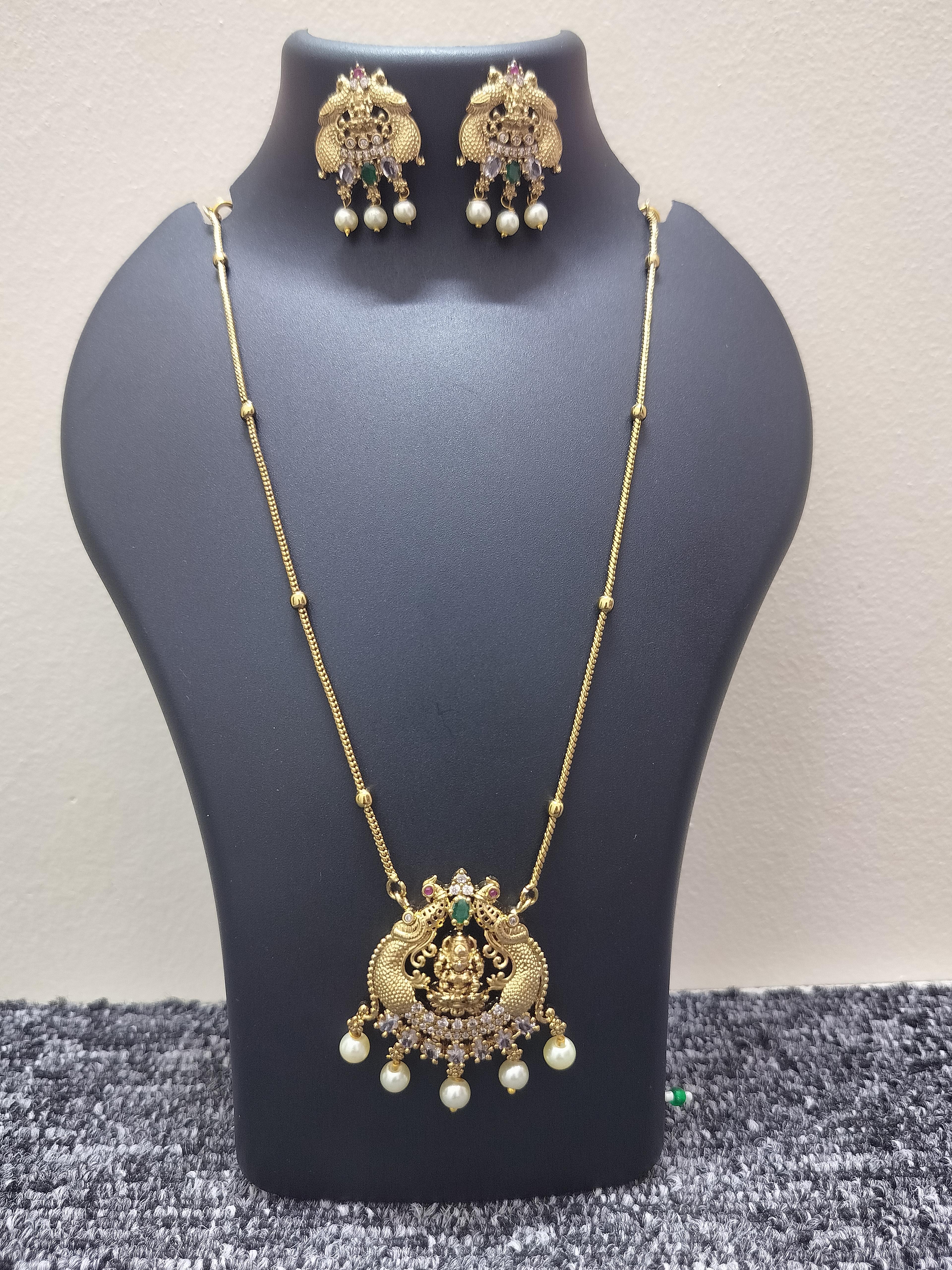 Traditional lakshmi elemphant temple pendant - product media