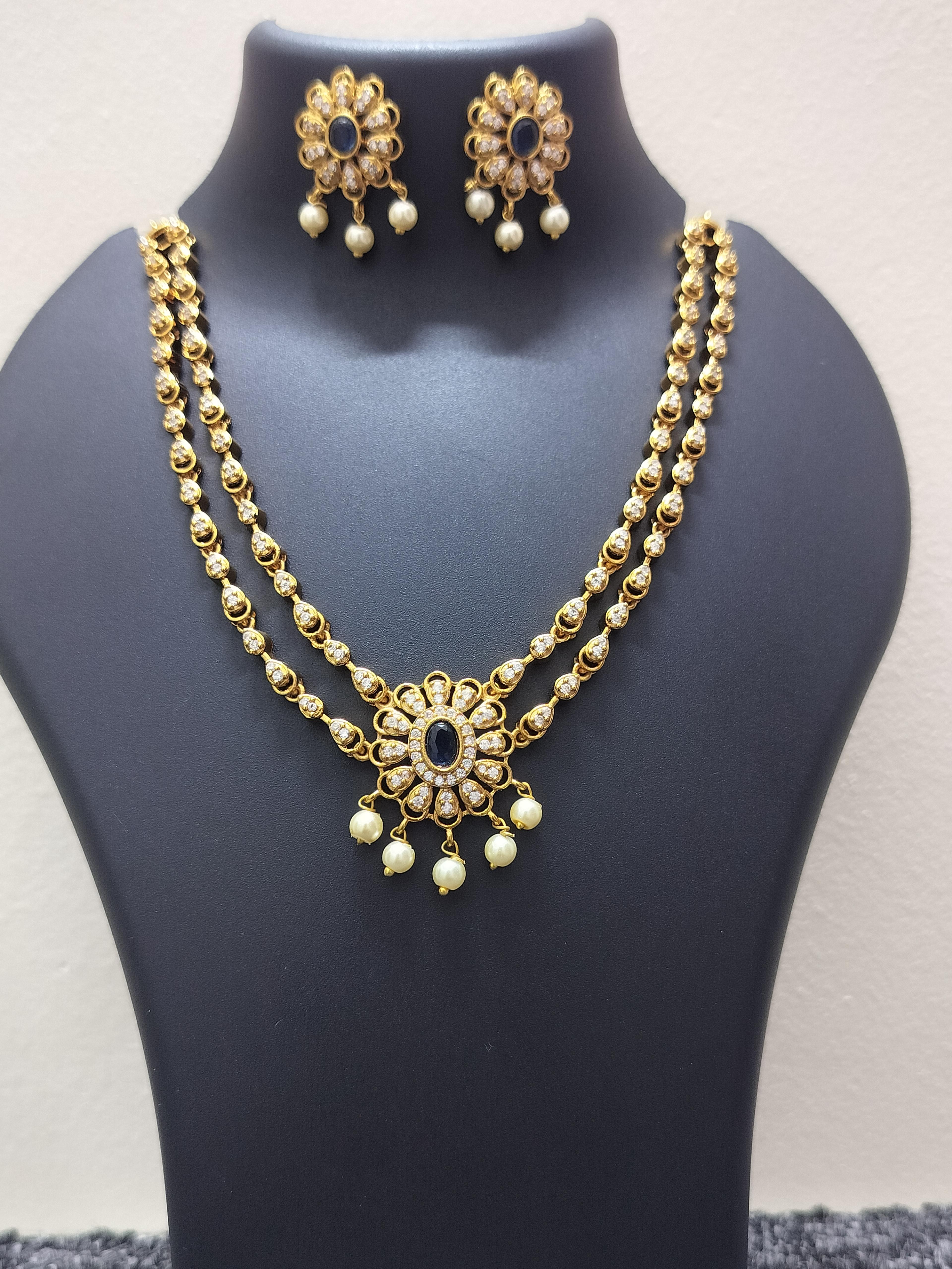 Luxury double chain,traditional pearl drop - product media