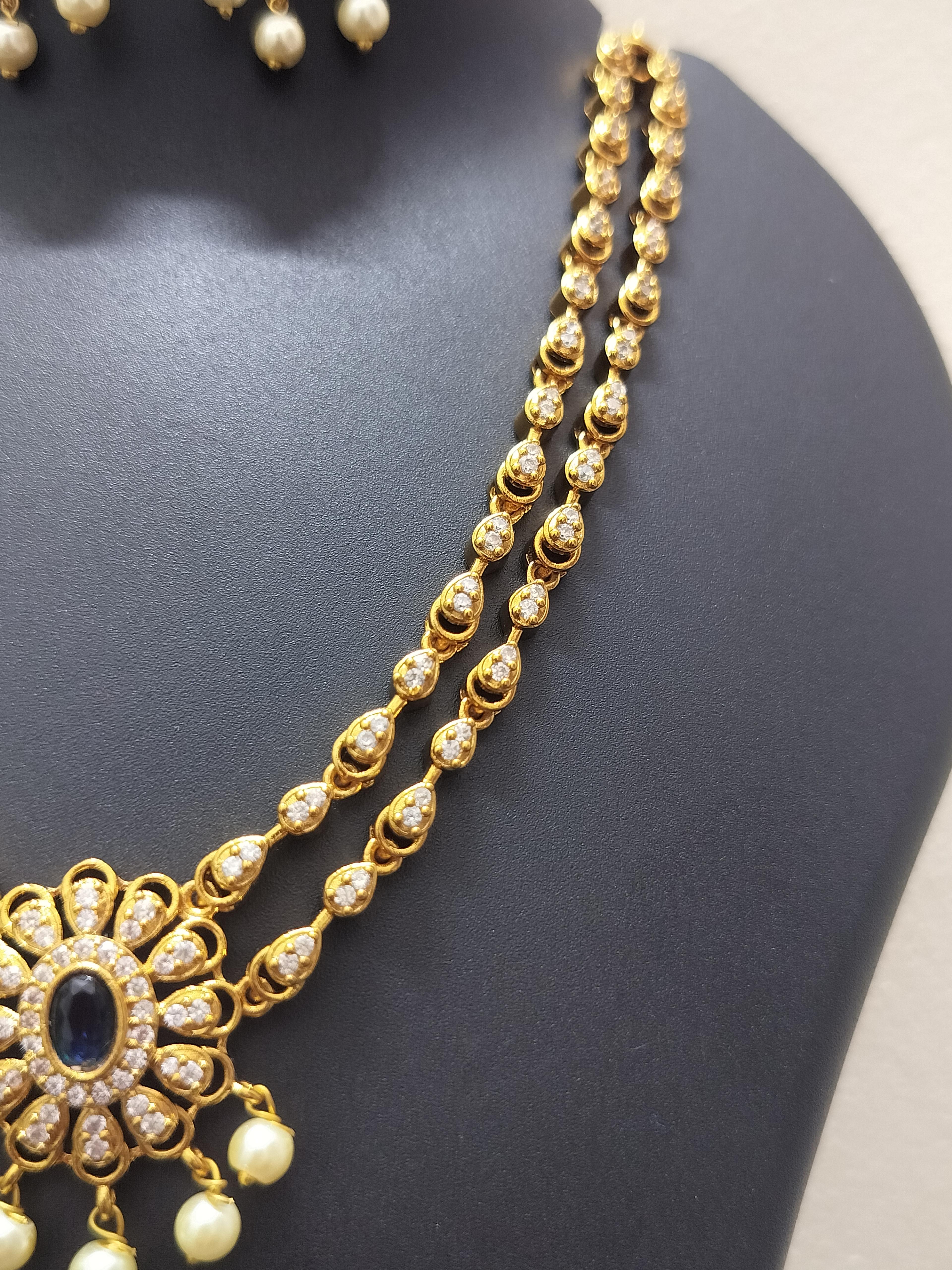 Luxury double chain,traditional pearl drop - product media