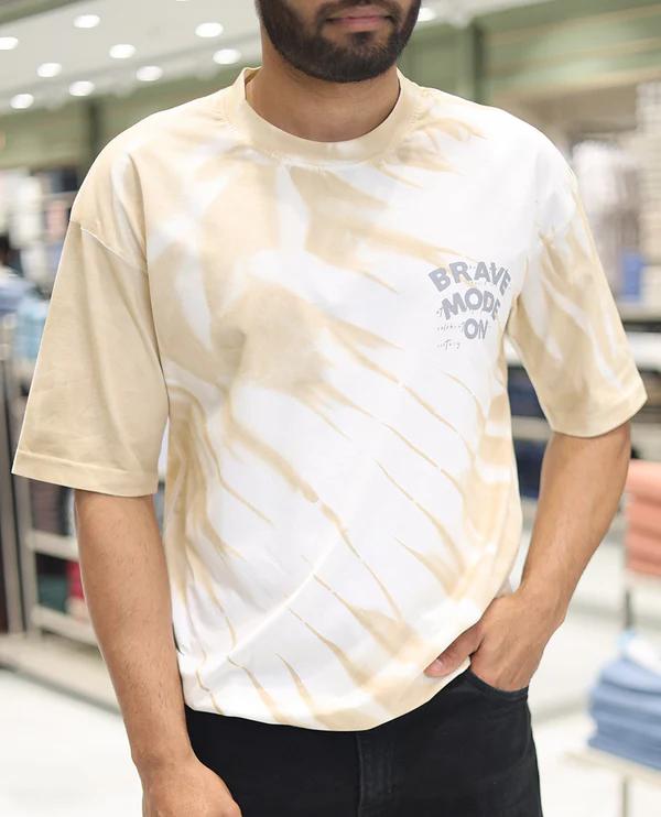 Yellow Cotton-Blended T-Shirt